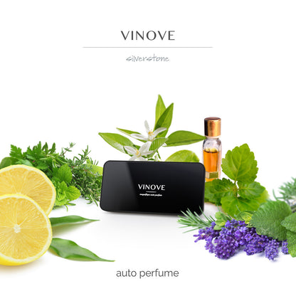 VINOVE V01-01-SILVERSTONE-ORIGINAL Natural Car Air Freshener, Non-Stop Car Fragrance, Luxury Car Perfume - Ideal Formula as Auto Air Freshener Keeps Car Interior Refreshing