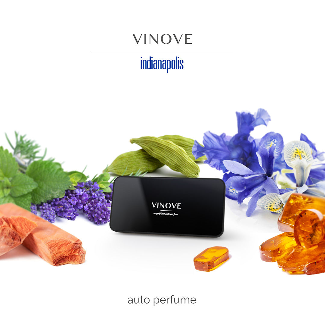 VINOVE V01-03-INDIANAPOLIS-ORIGINAL Natural Car Air Freshener, Non-Stop Car Fragrance, Luxury Car Perfume - Ideal Formula as Auto Air Freshener Keeps Car Interior Refreshing