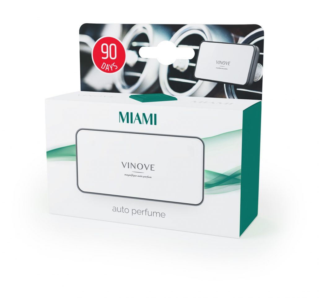 VINOVE V01-17-MIAMI-ORIGINAL Natural Car Air Freshener, Non-Stop Car Fragrance, Luxury Car Perfume - Ideal Formula as Auto Air Freshener Keeps Car Interior Refreshing