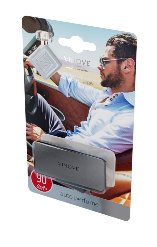 VINOVE V05-01-SILVERSTONE-REGULAR Natural Car Air Freshener, Non-Stop Car Fragrance, Luxury Car Perfume - Ideal Formula as Auto Air Freshener Keeps Car Interior Refreshing