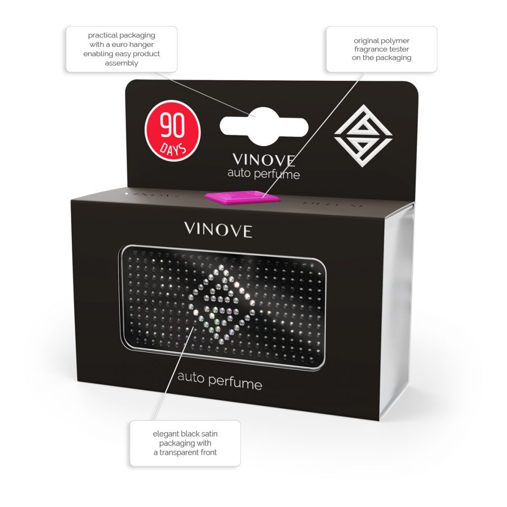 VINOVE V13-07-MONZA-JEWELRY Natural Car Air Freshener, Non-Stop Car Fragrance, Luxury Car Perfume - Ideal Formula as Auto Air Freshener Keeps Car Interior Refreshing